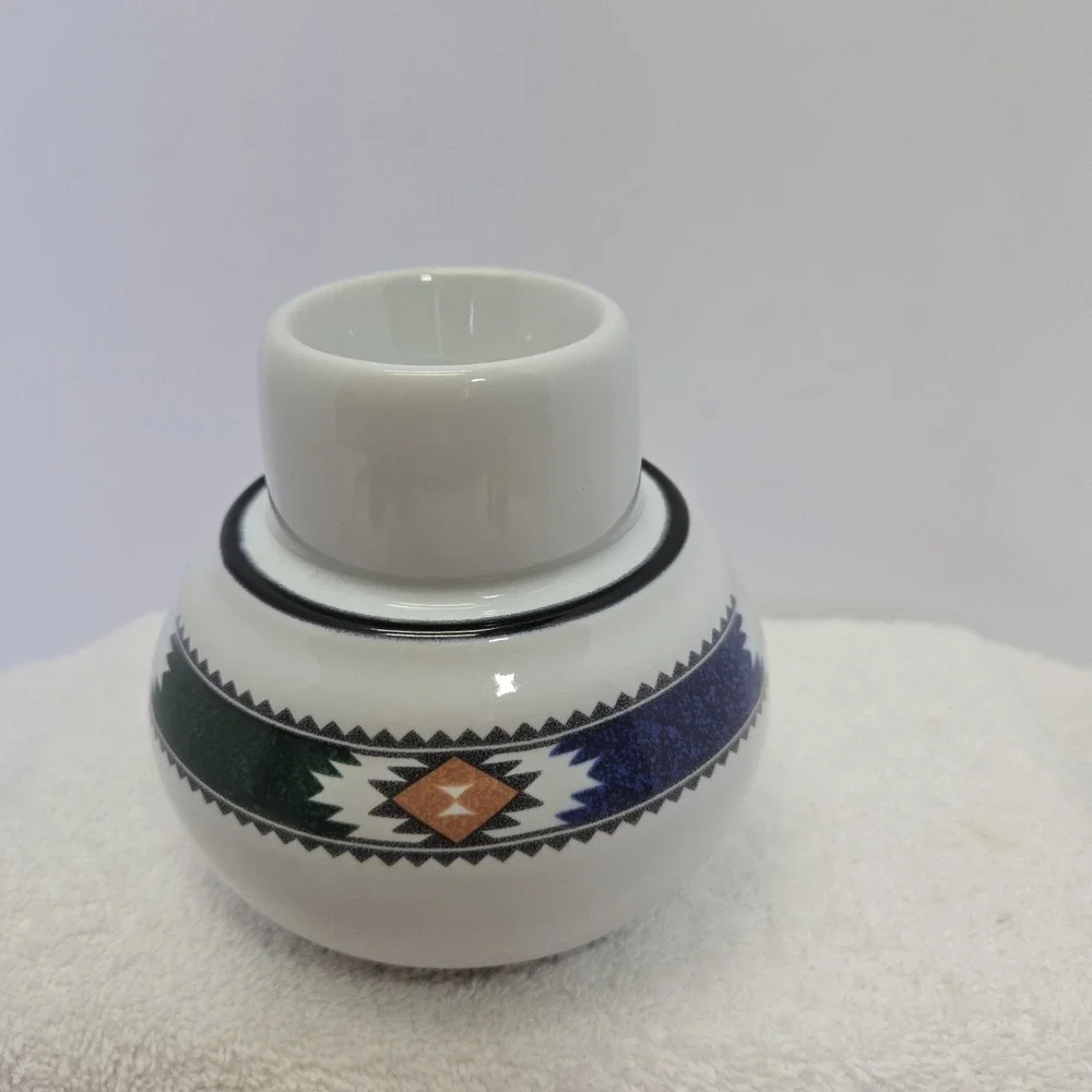 Kachina by Noritake Japan Hurricane Lamp Base Santa Fe Aztec Design Southwestern
